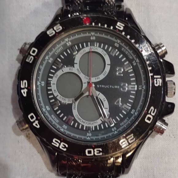 Structure Men's Chronograph watch .. selling as is needs Battery and band - Picture 2 of 11